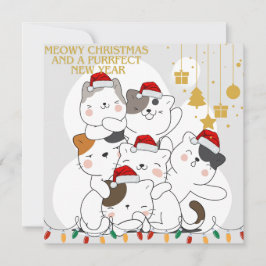Tarjeta de Navidades para gatos