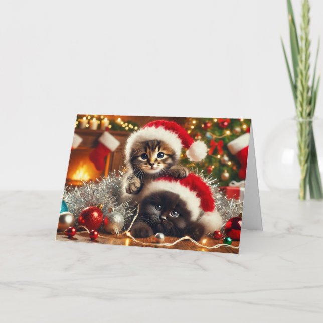 Tarjeta de Navidades para gatos (Anverso)