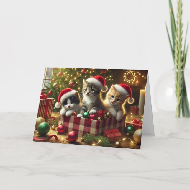 Tarjeta de Navidades para gatos (Anverso)