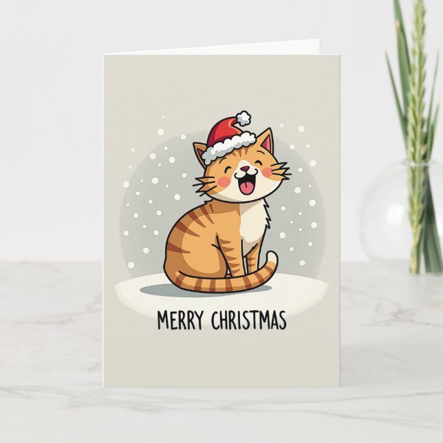 Tarjeta de Navidades para gatos (Anverso)