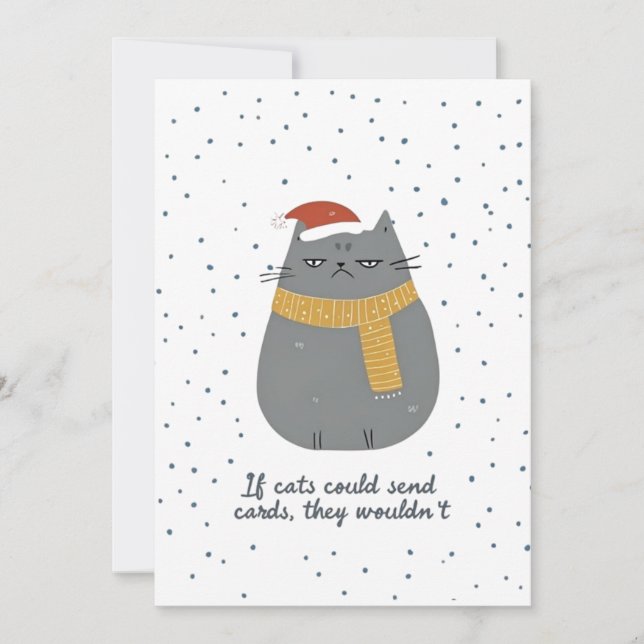Tarjeta de Navidades para gatos Grumpy | Tarjeta d (Anverso)