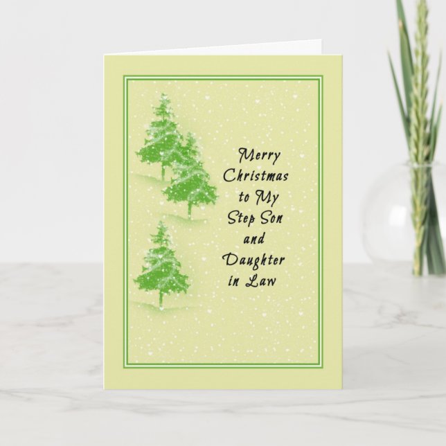 Tarjeta de navidades para hijastro e hijastra en d (Anverso)
