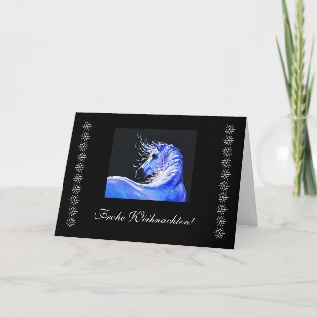 Tarjeta de navidades para los amantes del caballo. (Anverso)