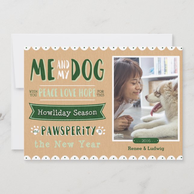 Tarjeta de Navidades para mi perro 5x7 (Anverso)