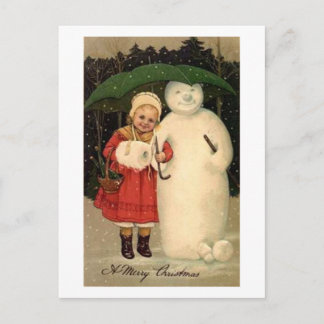 Tarjeta de Navidades para niños y hombres de nieve