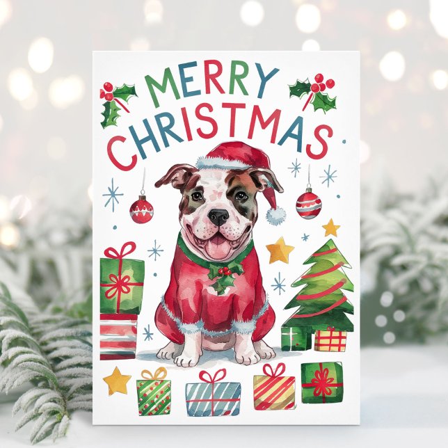 Tarjeta de Navidades para perros de la Boxer de Ac (Boxer Christmas Card)