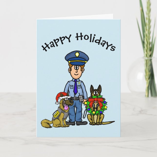 Tarjeta de Navidades para policías K-9 (Anverso)