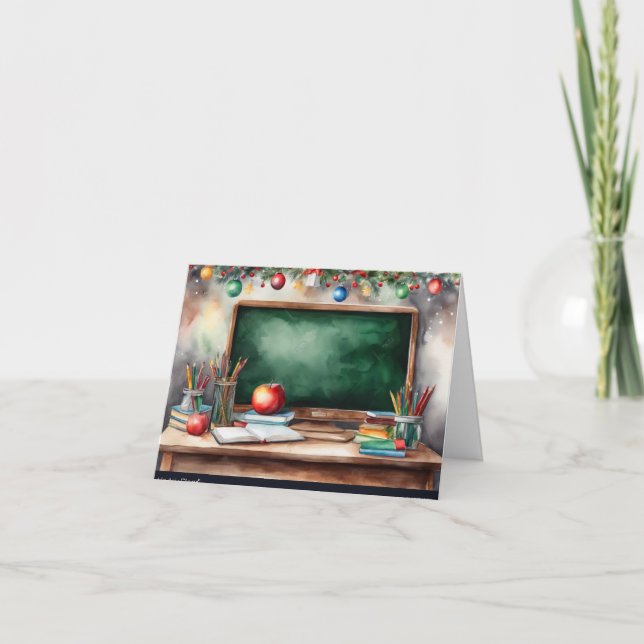 Tarjeta de Navidades para profesores de pizarra (Anverso)
