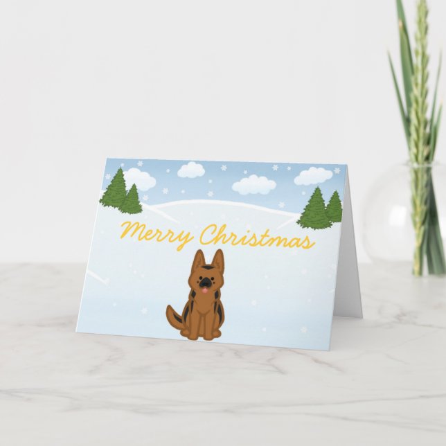 Tarjeta de Navidades Pastor Alemán - Personalizabl (Anverso)