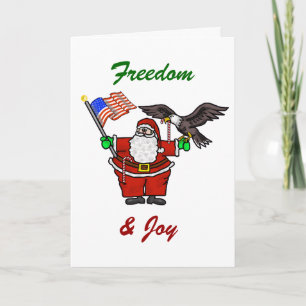 Tarjeta de Navidades Patriótico Santa