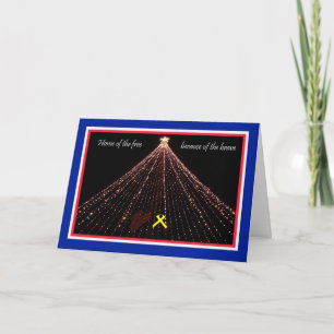 Tarjeta de Navidades patrióticos con cinta amarill