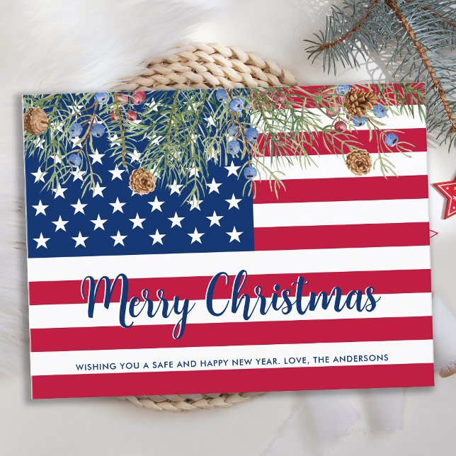 Tarjeta de Navidades patrióticos de bandera estado (Subido por el creador)