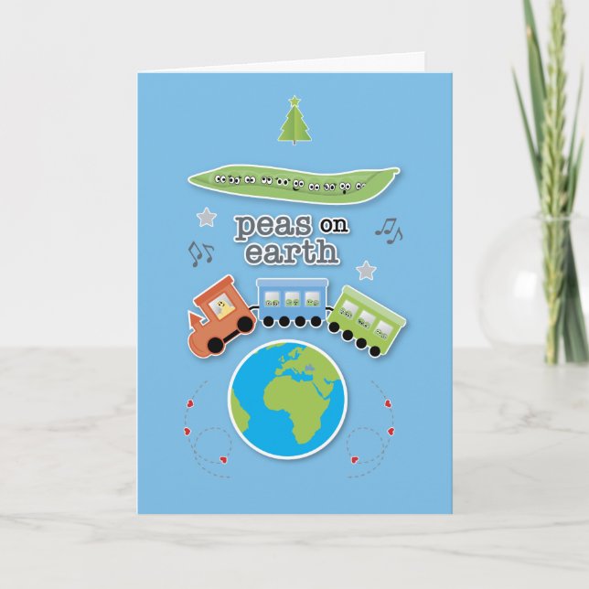 Tarjeta de Navidades Peas on Earth (Anverso)