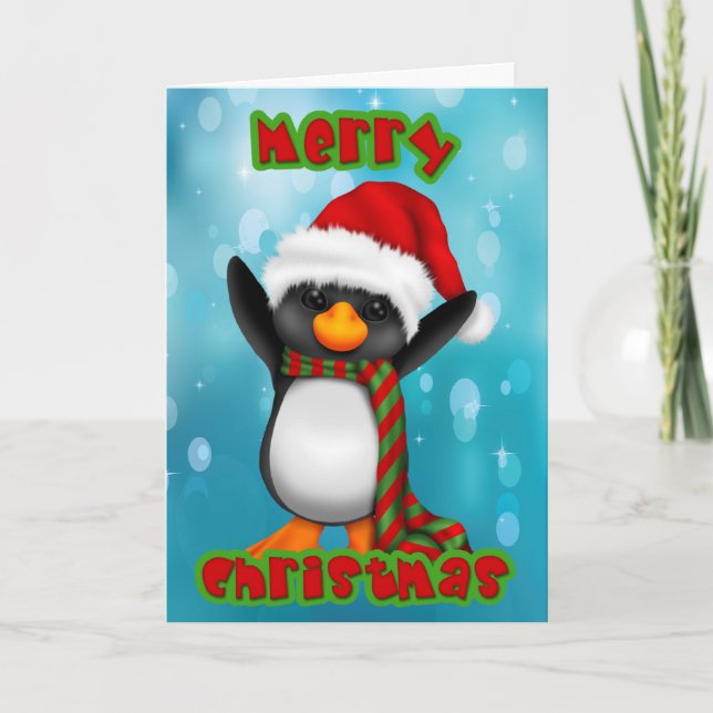 Tarjeta de Navidades Penquin (Anverso)