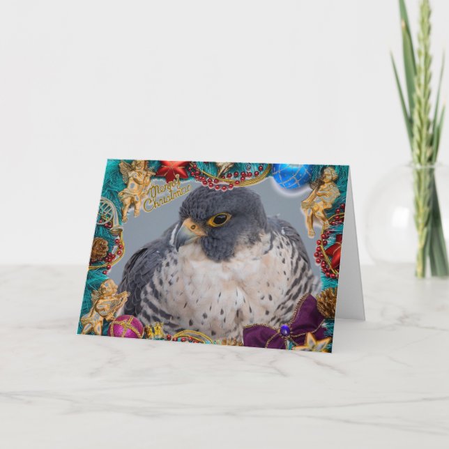 Tarjeta de Navidades Peregrine Falcon (Anverso)