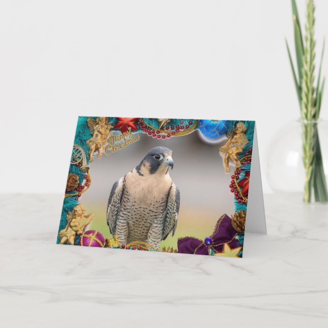 Tarjeta de Navidades Peregrine Falcon (Anverso)