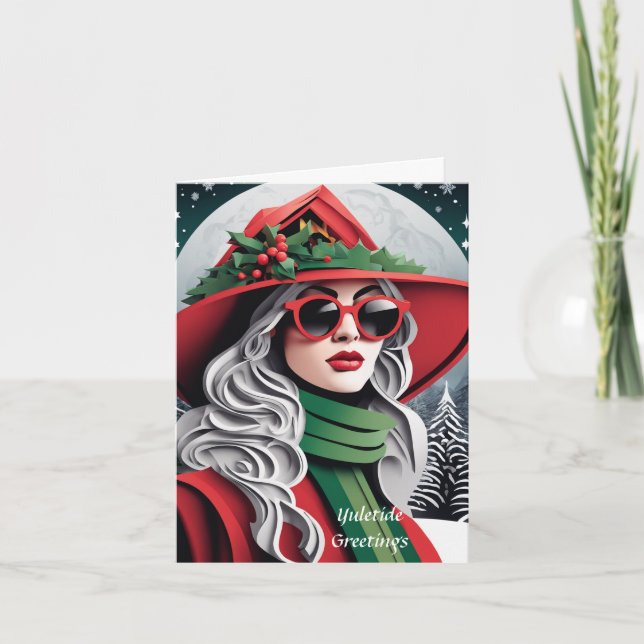 Tarjeta de Navidades personalizable Yuletide (Anverso)