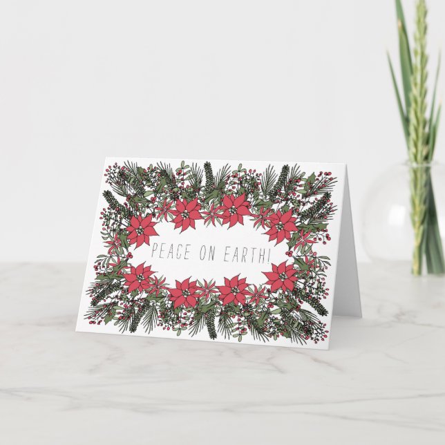 Tarjeta de Navidades personalizables de Peace on E (Anverso)