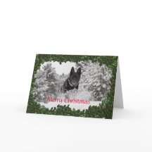 Tarjeta de Navidades personalizada con perro alsac