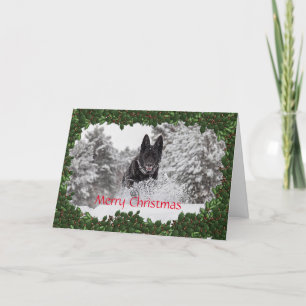 Tarjeta de Navidades personalizada con perro alsac