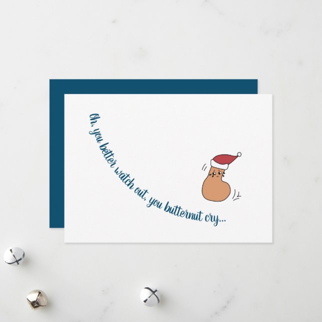 Tarjeta de Navidades personalizada "You Butternut  (Anverso/Reverso In Situ)