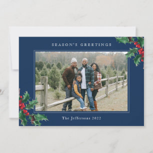 Tarjeta de Navidades Personalizados azules de bien