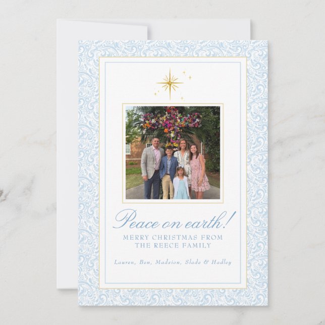 Tarjeta de Navidades personalizados con foto famil (Anverso)