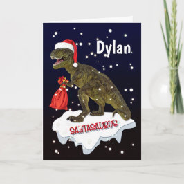 Tarjeta de Navidades personalizados de dinosaurios
