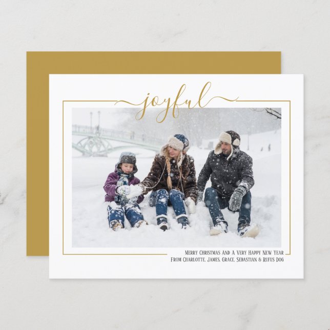 Tarjeta de Navidades personalizados de fotos joven (Anverso / Reverso)