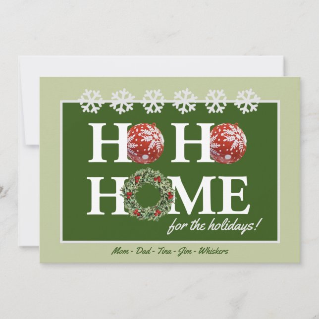 Tarjeta De Navidades Personalizados De Home For Ho (Anverso)