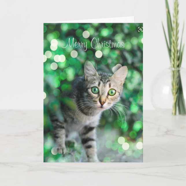 Tarjeta de Navidades personalizados de Kitten (Anverso)
