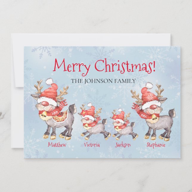 Tarjeta de Navidades personalizados de la familia  (Anverso)