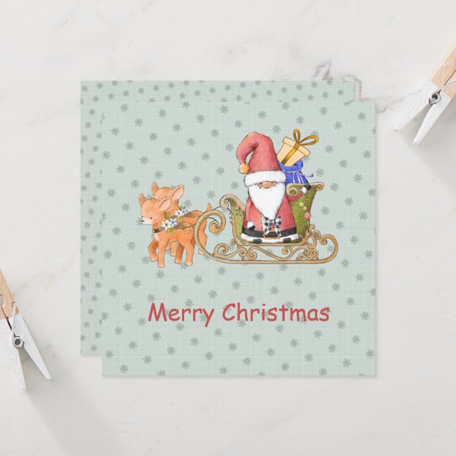Tarjeta de Navidades Personalizados de Santa Claus (Anverso/Reverso In Situ)