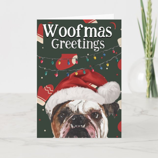 Tarjeta de Navidades personalizados de su Bulldog  (Anverso)