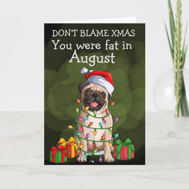 Tarjeta de Navidades personalizados de su Pug (Anverso)