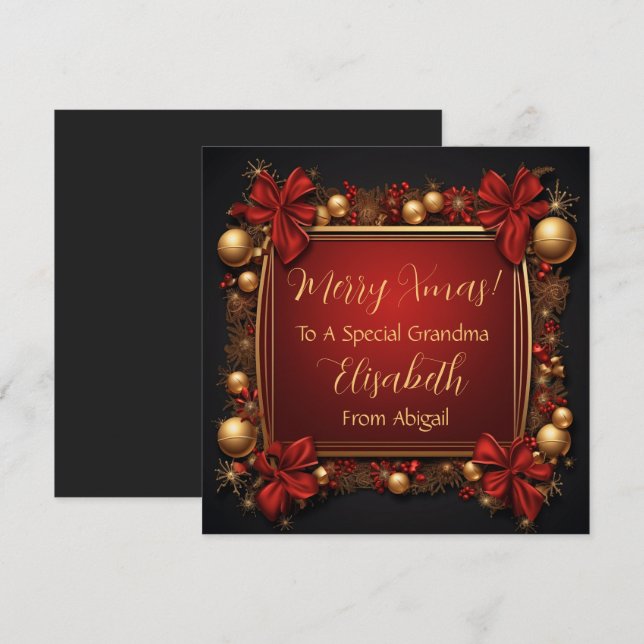 Tarjeta de Navidades personalizados Gold Elegance (Anverso / Reverso)