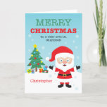 Tarjeta de Navidades personalizados para niños<br><div class="desc">Perfecto para los niños,  este lindo diseño de vacaciones se puede personalizar con tu propio texto y el nombre de los destinatarios para crear una tarjeta especial de Navidades.</div>