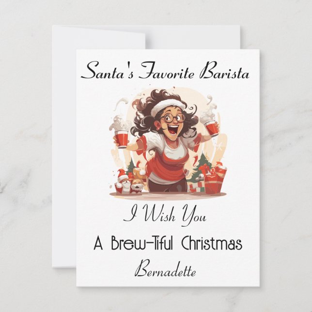 Tarjeta de Navidades personalizados para un Barist (Anverso)