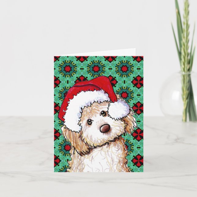 Tarjeta de Navidades Phantom Goldendoodle (Anverso)