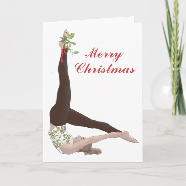 Tarjeta de Navidades Pilates Mistletoe (Anverso)