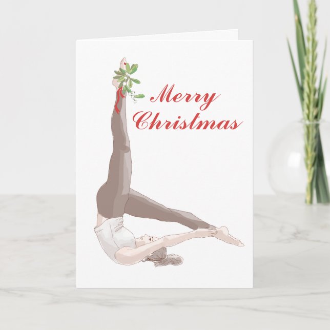 Tarjeta de Navidades Pilates Mistletoe (Anverso)