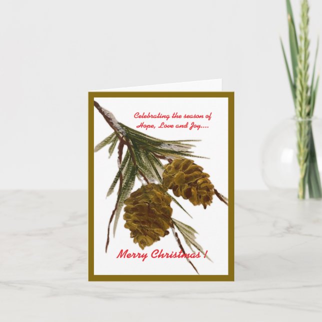 Tarjeta de Navidades Pine Cone (Anverso)