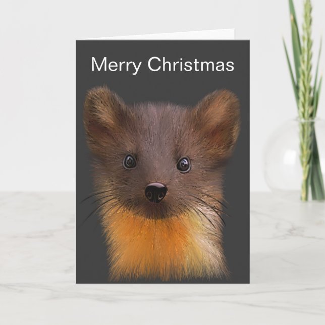 Tarjeta de Navidades Pine Marten (Anverso)