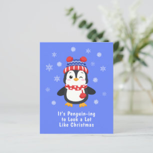 Tarjeta de Navidades Pingüino Funny Budget
