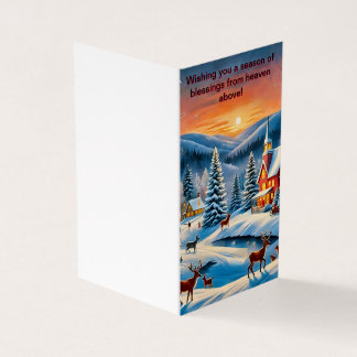 Tarjeta de Navidades pintorescos de invierno
