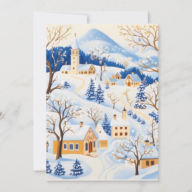 Tarjeta de Navidades pintorescos de Mountain Villa (Anverso)