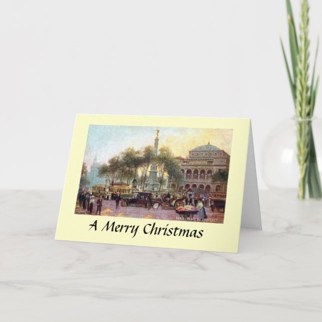 Tarjeta de navidades - Place du Châtelet, París (Anverso)