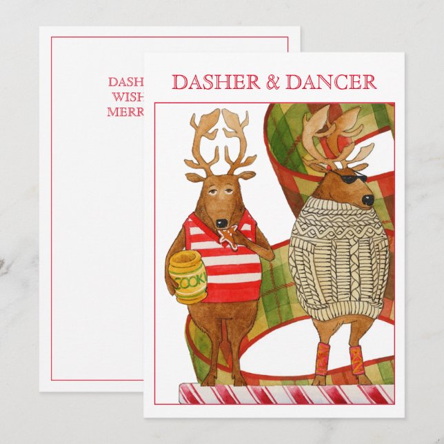 Tarjeta de Navidades planos DANCER DEL BAÑO 5x7 (Anverso / Reverso)