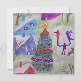 Tarjeta de Navidades planos de aldea para navidade