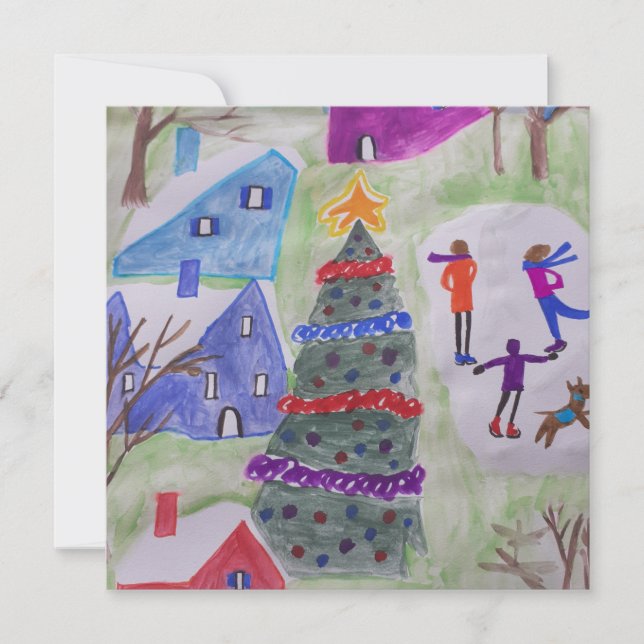 Tarjeta de Navidades planos de aldea para navidade (Anverso)